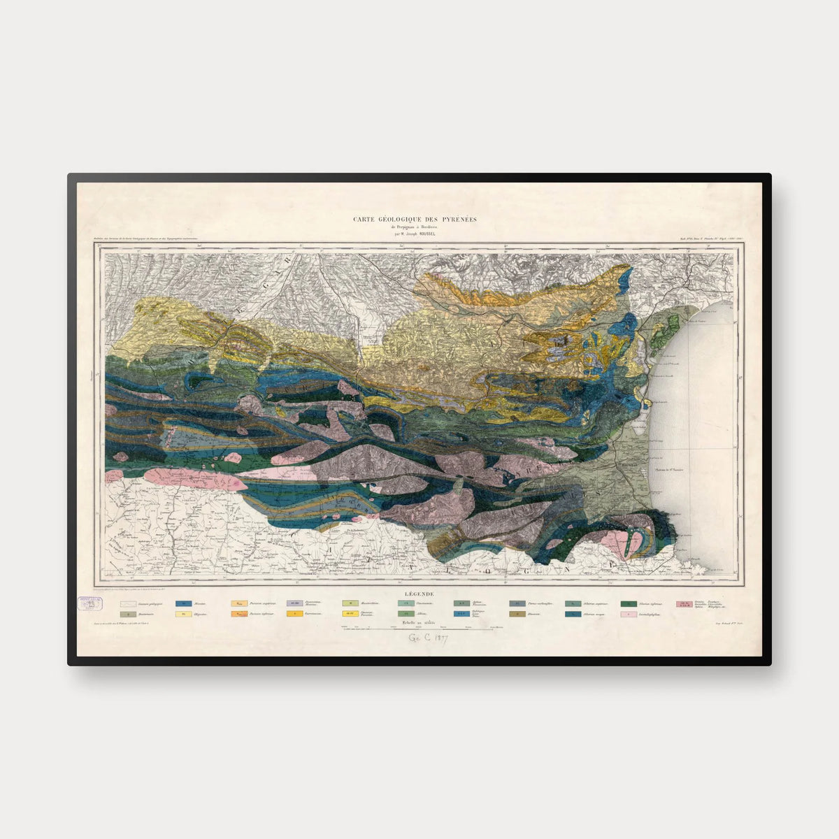Pyrenæerne 1893 - Joseph Roussels geologiske kort – billede 1