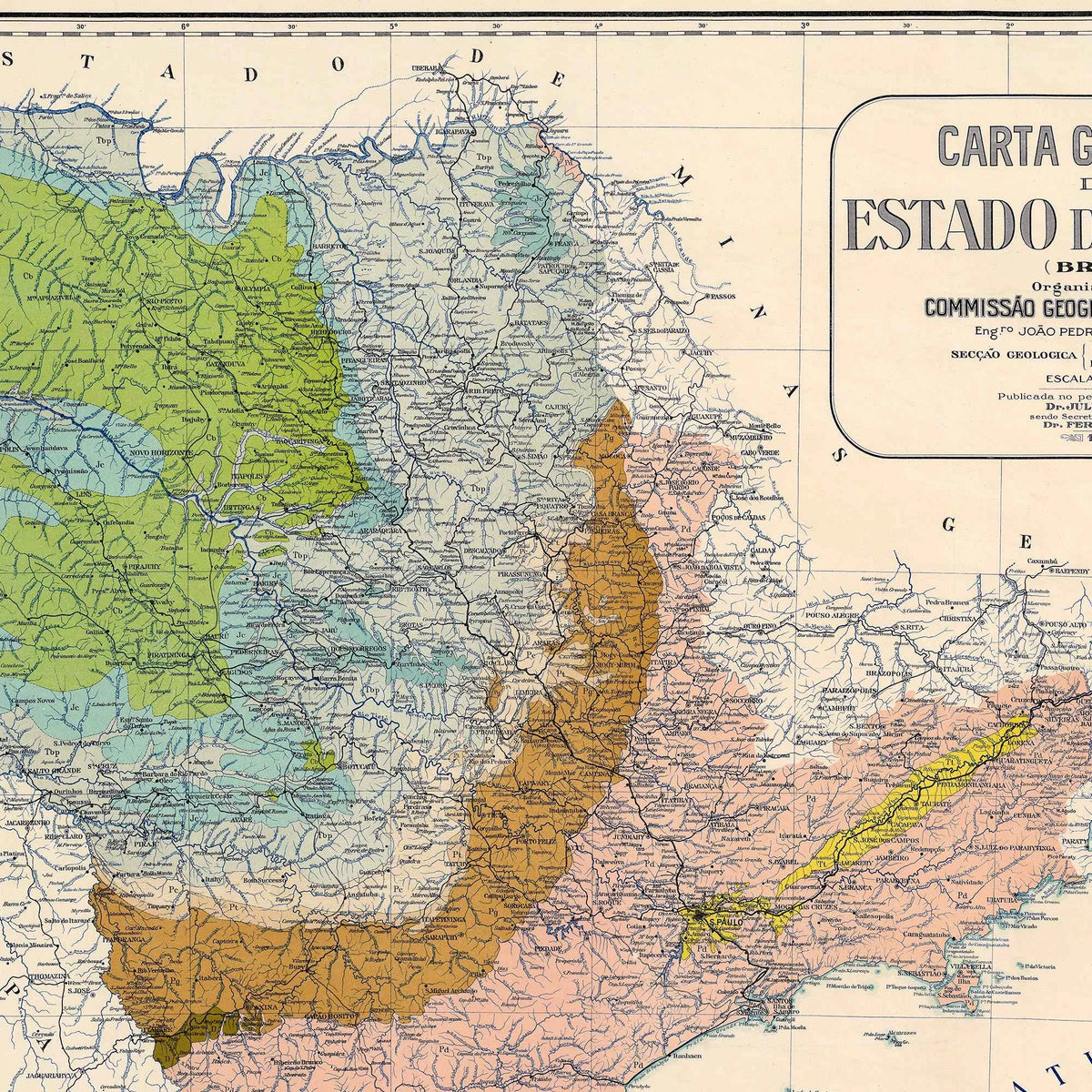 São Paulo 1929 - Historisk geologisk kort – billede 4