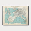 Europa - Historisk jernbanekort for Franco Belgique Tours - 100×75 cm – billede 1