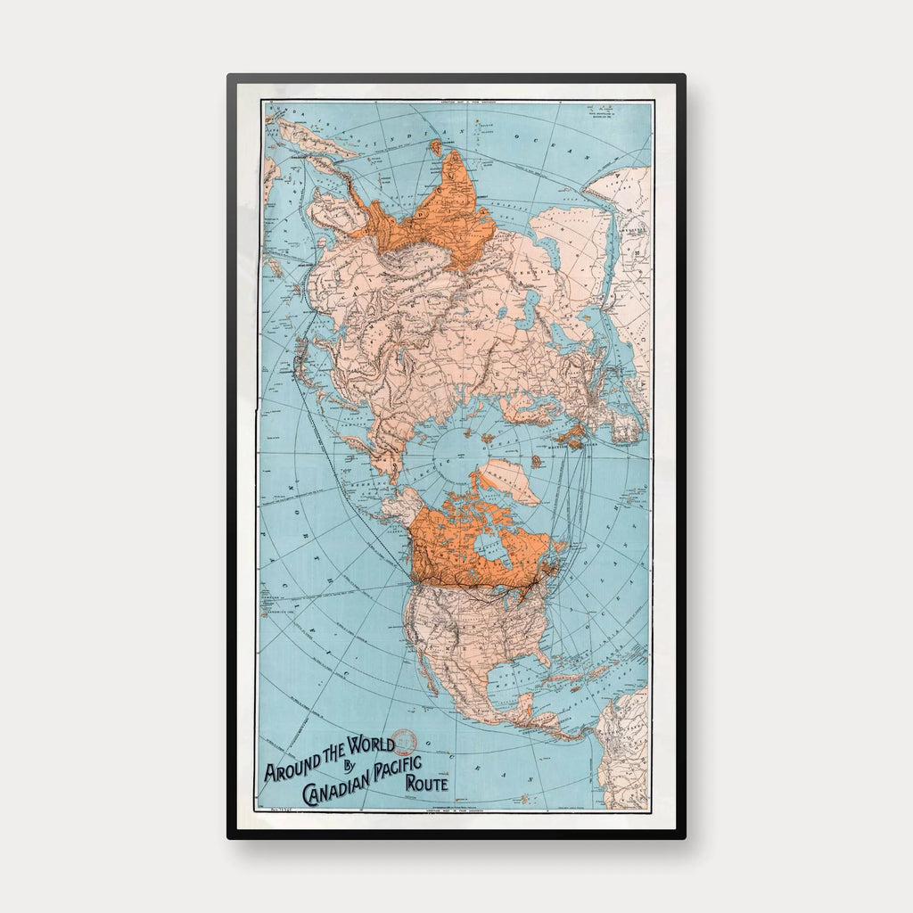 Verden rundt 1892 - Canadian Pacific - 60×100 cm – billede 1