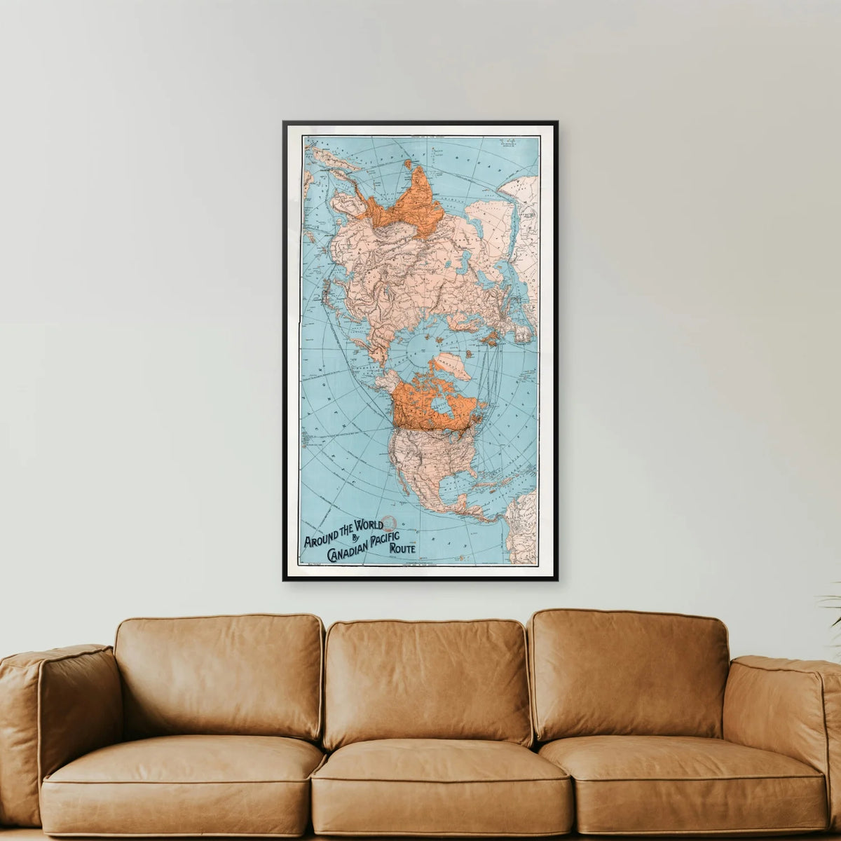 Verden rundt 1892 - Canadian Pacific - 60×100 cm – billede 2