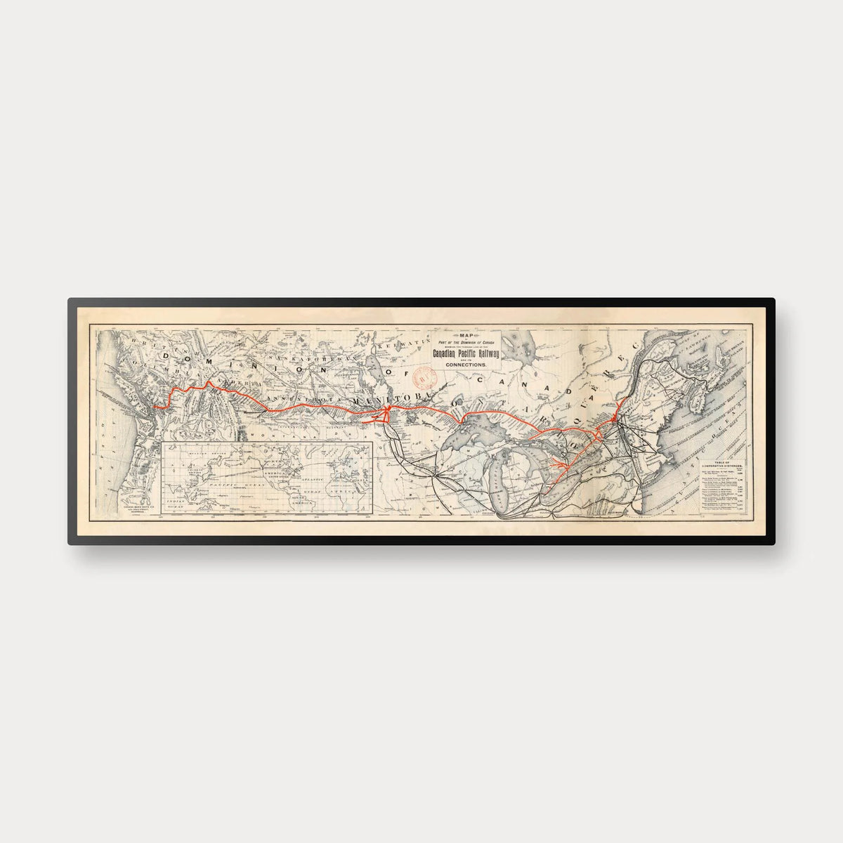 Canada - Canadian Pacifics jernbanekort - 100×35 cm – billede 1