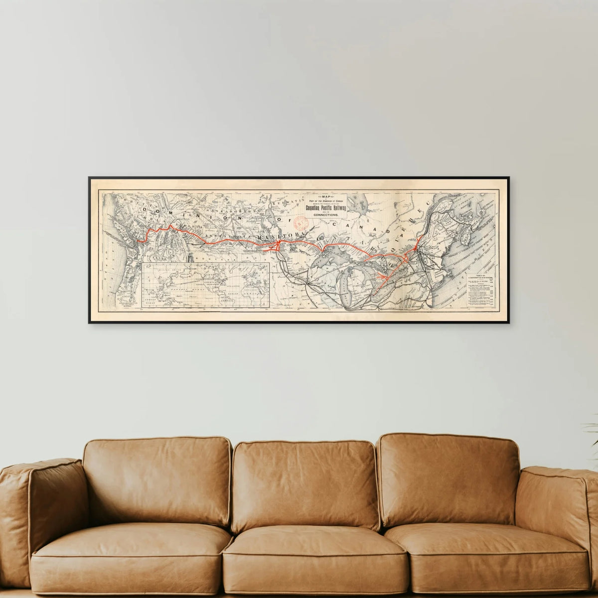 Canada - Canadian Pacifics jernbanekort - 100×35 cm – billede 2