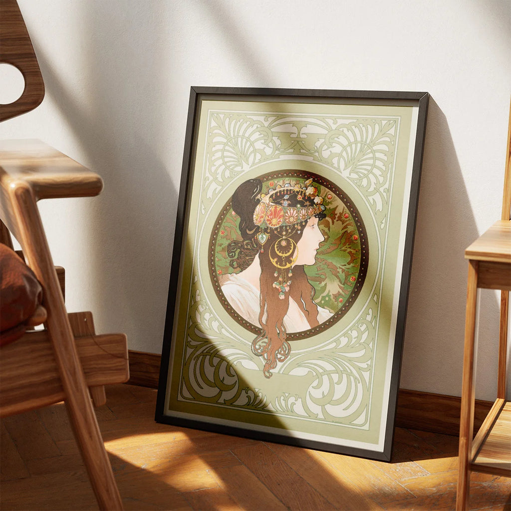 Byzantine Heads: Brunette 1897 - Alphonse Mucha – billede 3