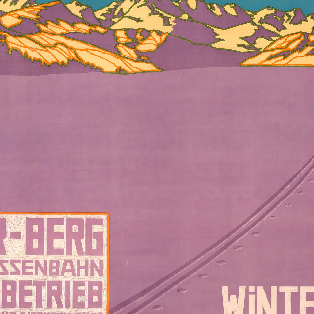 Zugerberg 1910 - Vintersport og sporvogn - 70×55 cm – billede 4