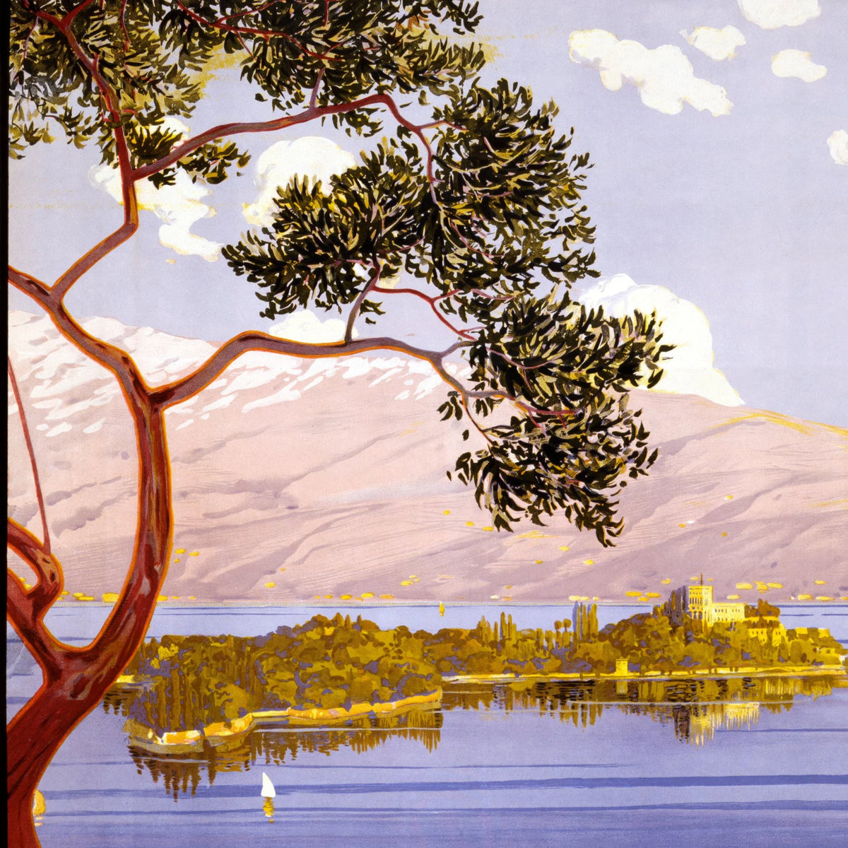 Gardasøen 1924 - Italiensk turistplakat - 50×80 cm – billede 4
