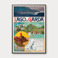 Gardasøen 1897 - Historisk plakat med sejlplan - 35×50 cm – billede 1
