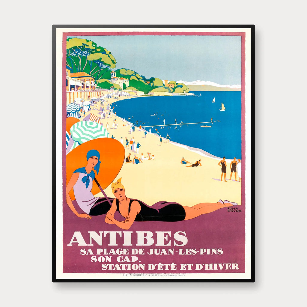 Antibes ca. 1928 - Roger Broders - 55×70 cm – billede 1