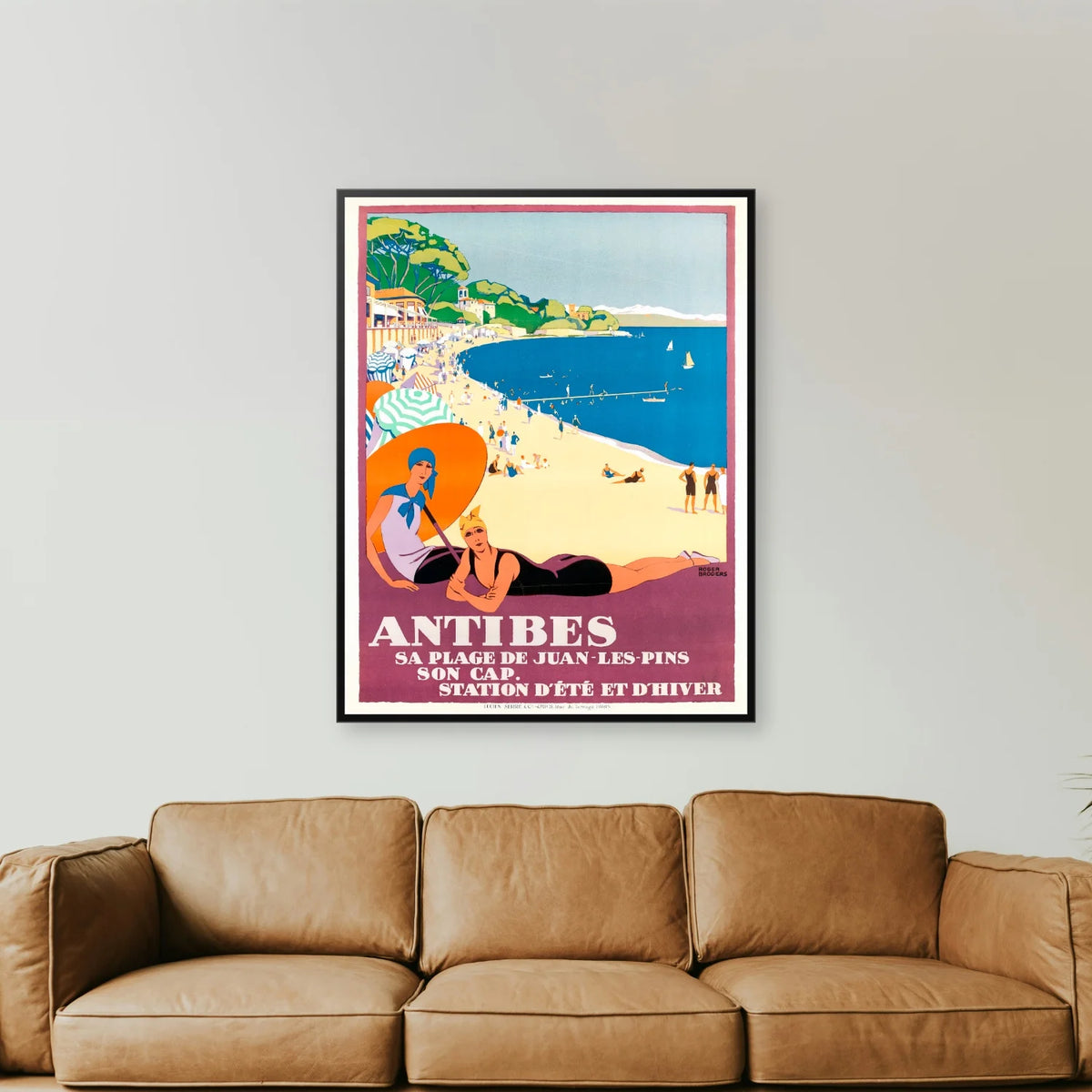 Antibes ca. 1928 - Roger Broders - 55×70 cm – billede 2