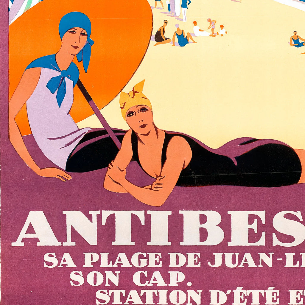 Antibes ca. 1928 - Roger Broders - 55×70 cm – billede 4