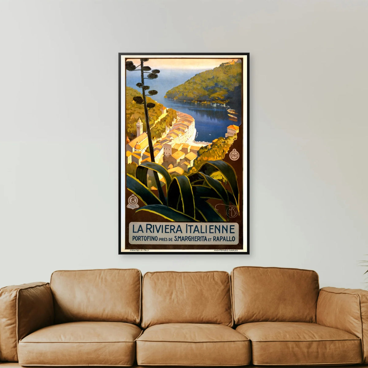 Portofino ca. 1920 - Den italienske Riviera - 65×100 cm – billede 2