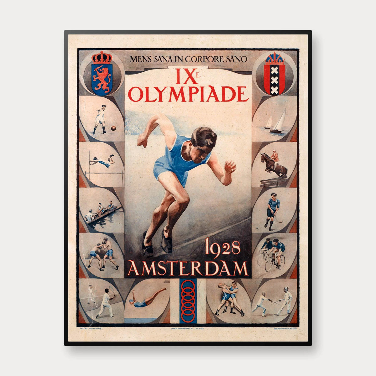 OL i Amsterdam 1928 - Historisk sportsplakat - 55×70 cm – billede 1