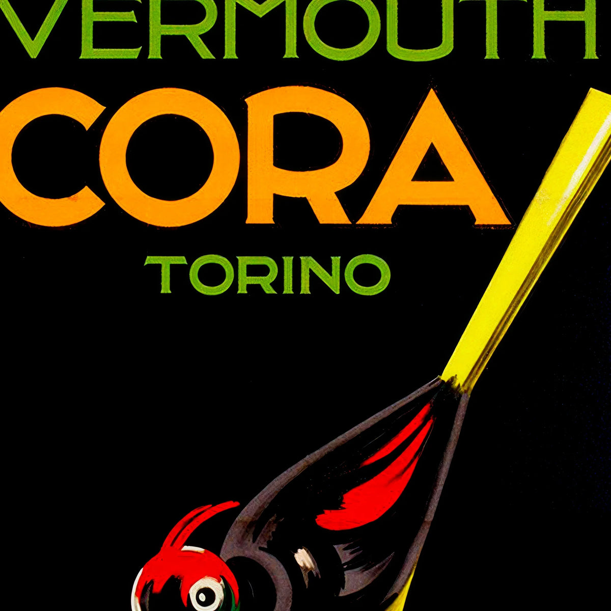 Vermouth Cora 1922 - Historisk reklame fra Torino - 50×70 cm – billede 4