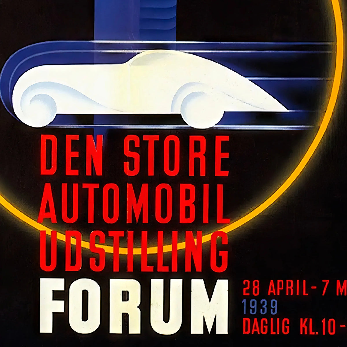 Automobiludstillingen 1939 - Forum, København - 35×50 cm – billede 4
