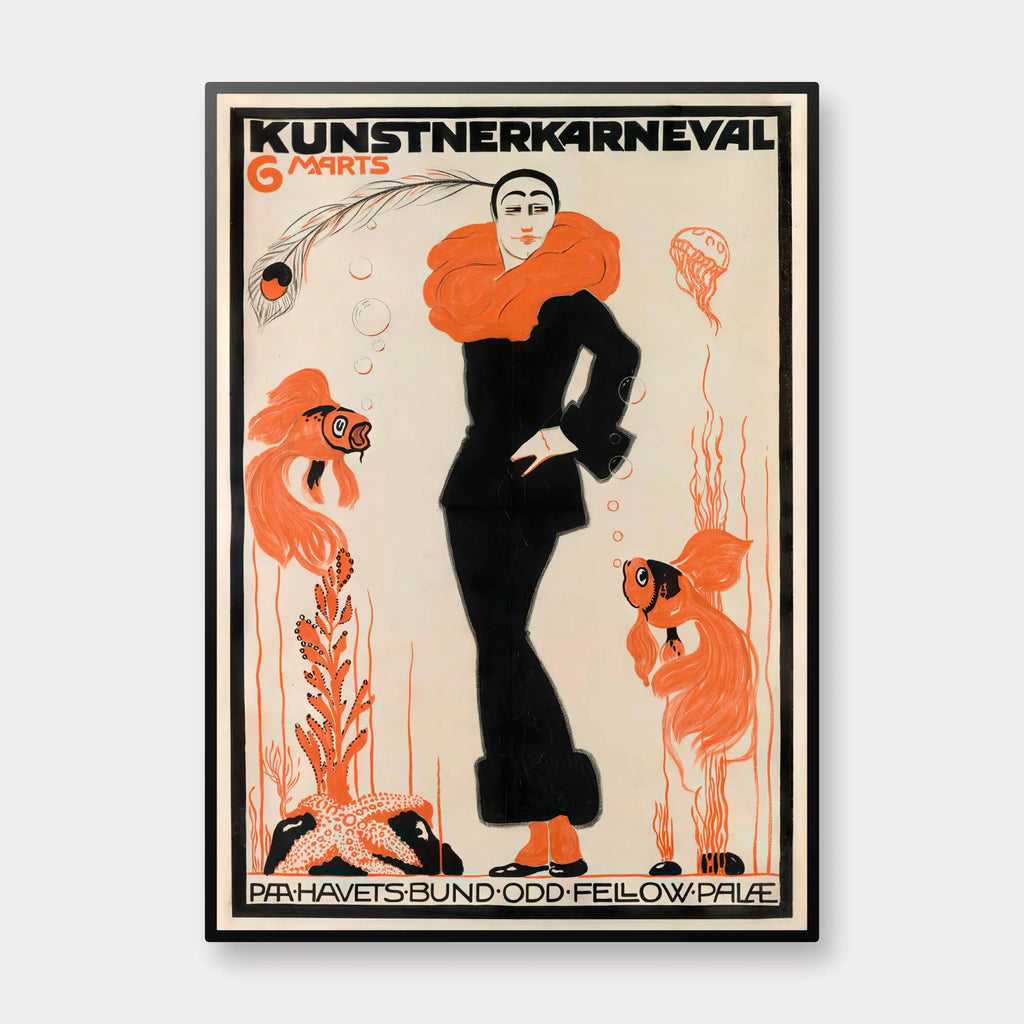 På havets bund 1930 - Kunstnerkarneval af Thor Bøgelund - 50×70 cm – billede 1