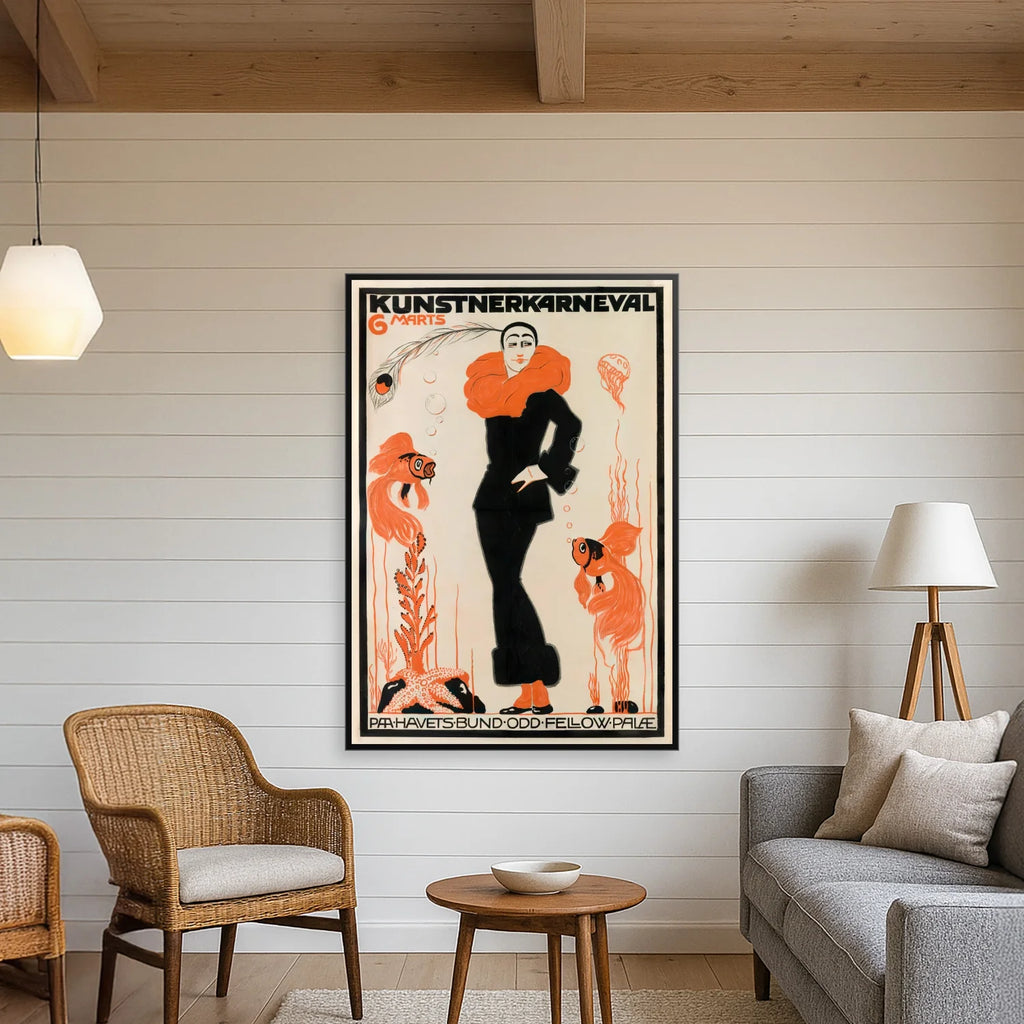 På havets bund 1930 - Kunstnerkarneval af Thor Bøgelund - 50×70 cm – billede 3