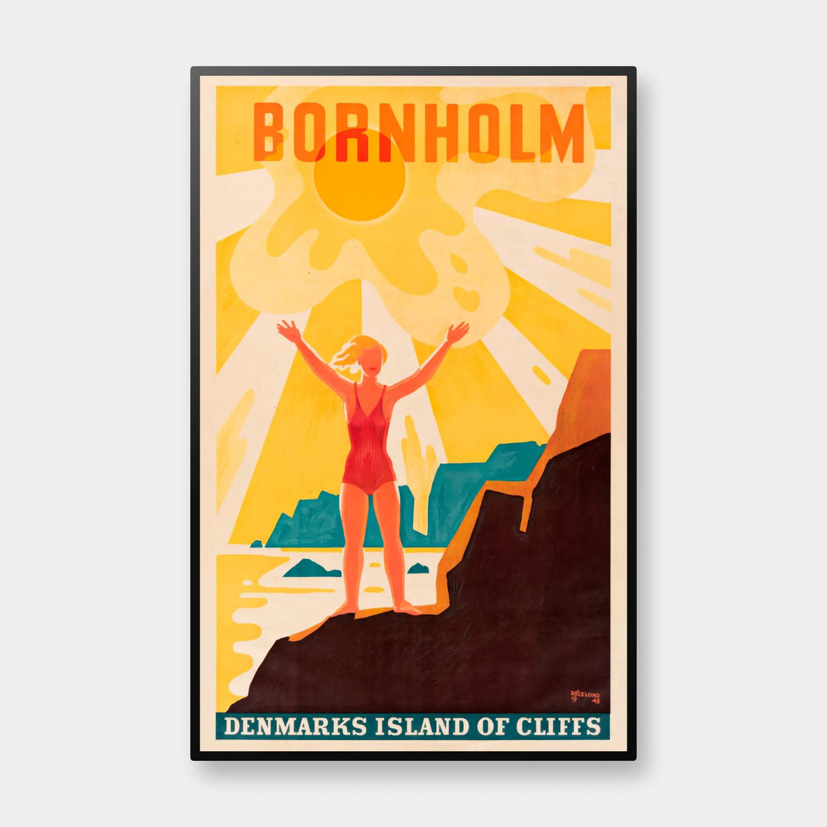 Bornholm 1920 - Danmarks klippeø af Thor Bøgelund - 45×70 cm – billede 1