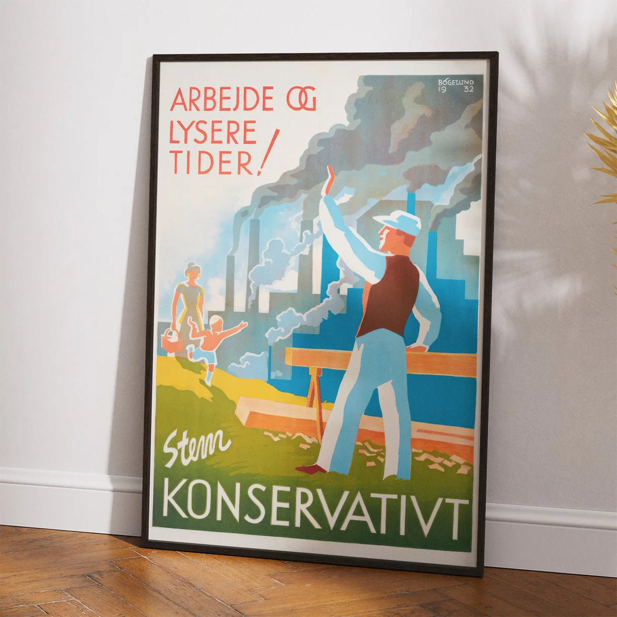 Arbejde og lysere tider 1932 - Konservativ valgplakat - 35×50 cm – billede 2