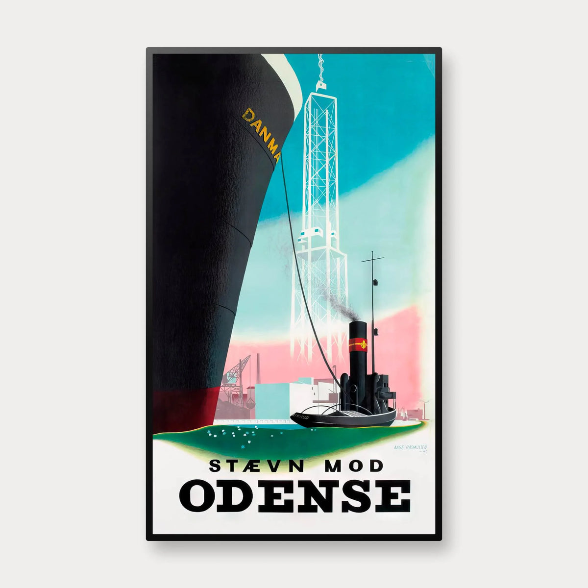 Stævn mod Odense 1943 - Aage Rasmussen - 30×50 cm – billede 1