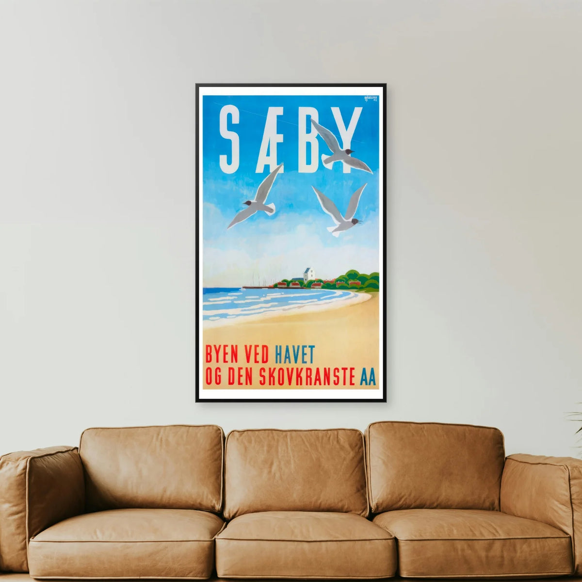 Sæby 1942 - Byen ved havet af Thor Bøgelund - 30×50 cm – billede 2