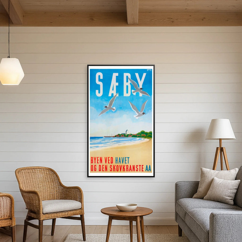 Sæby 1942 - Byen ved havet af Thor Bøgelund - 30×50 cm – billede 3