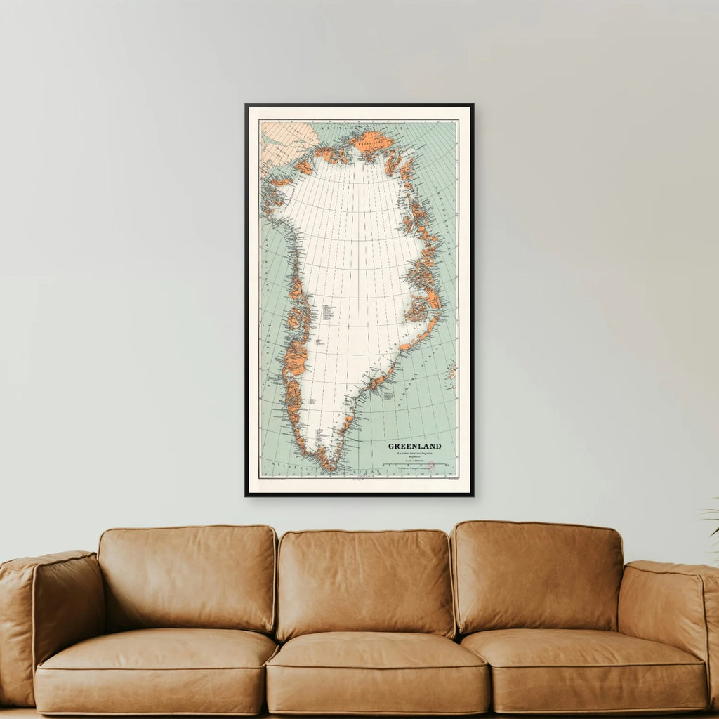 Grønland 1929 - Historisk kort fra C. A. Reitzel - 70×120 cm – billede 2