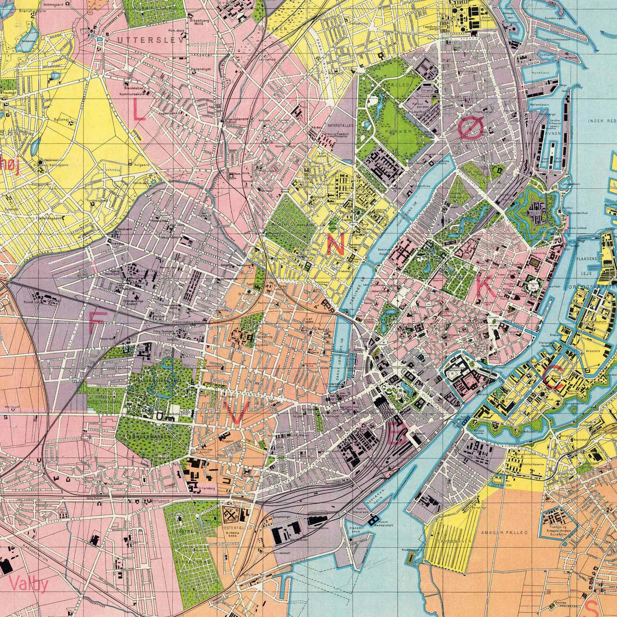 København 1900 - Historisk kort med postdistrikter – billede 4