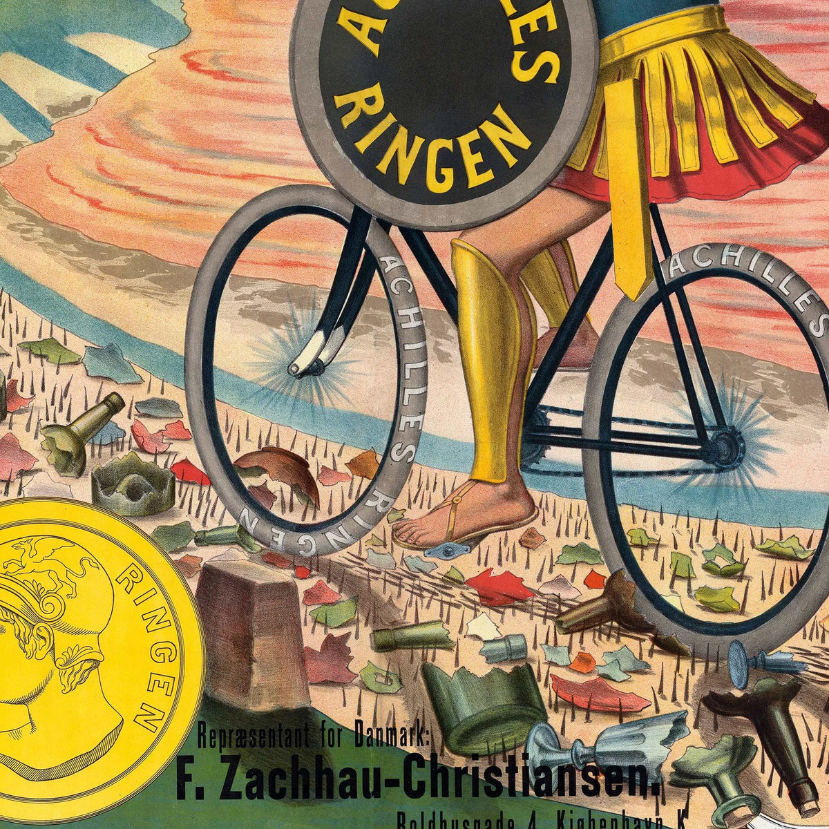 Achilles Ringen 1900 - Historisk cykelreklame – billede 4