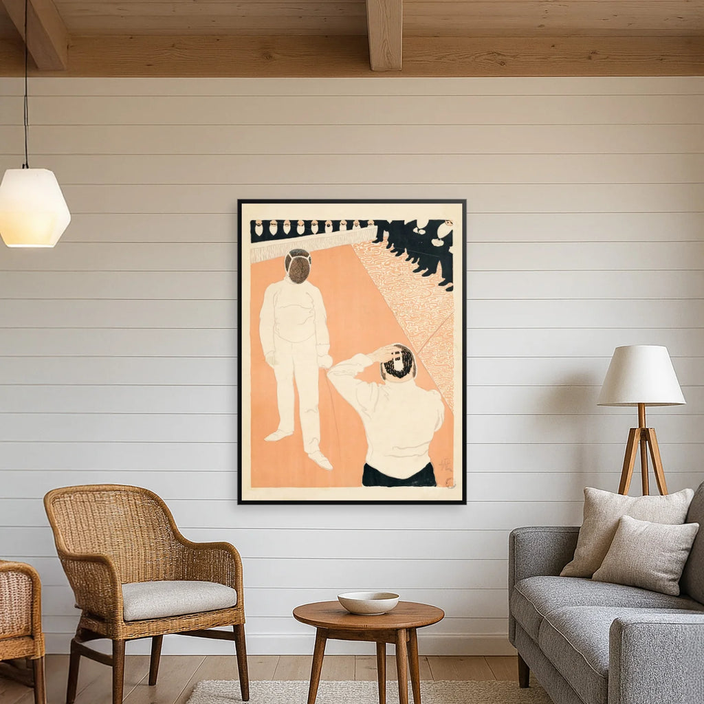Fægtning 1910 - Historisk sportsplakat af Hermann-Paul - 60×80 cm – billede 3