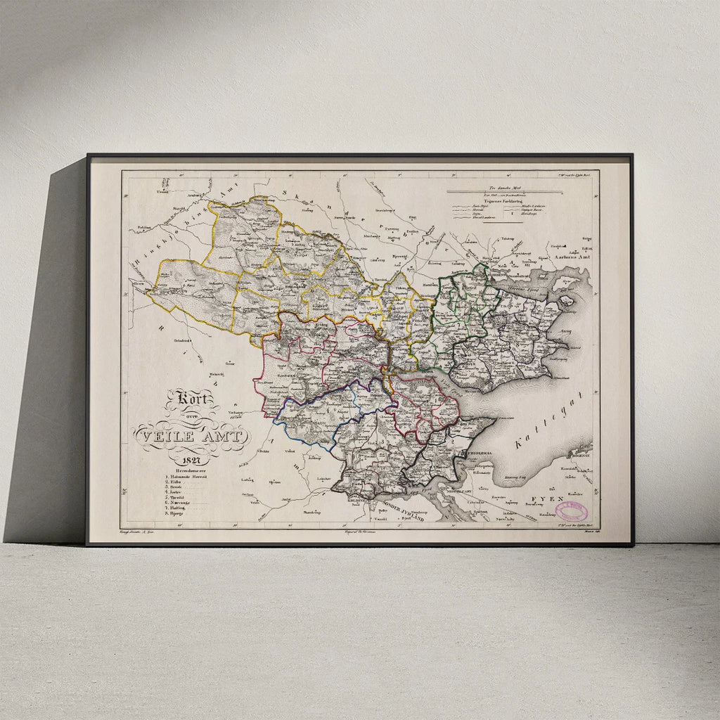 Vejle Amt 1827 - Kort & plakat – billede 3