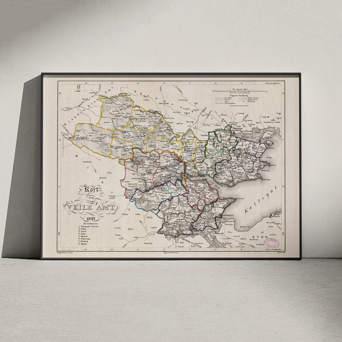 Vejle Amt 1827 - Kort & plakat – billede 3