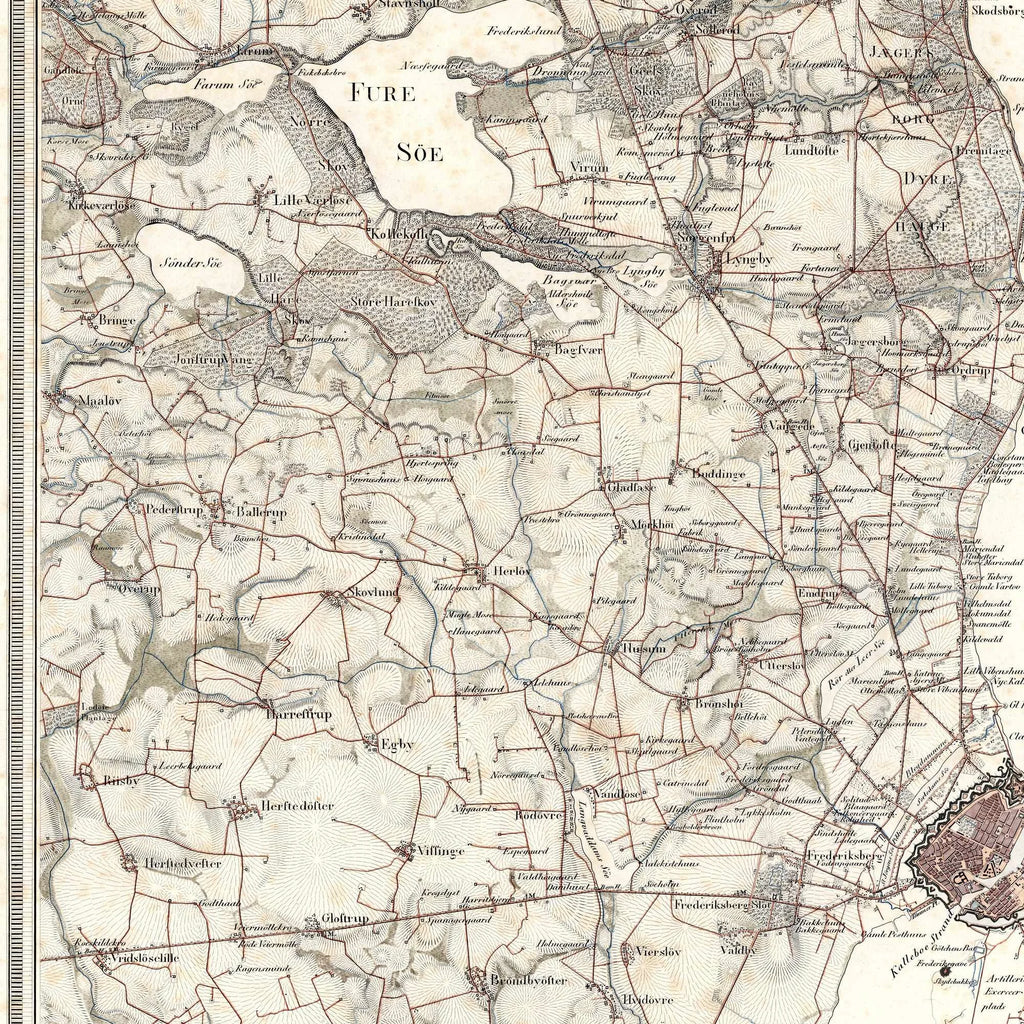 Kaart over Kjøbenhavns Omegn 1830 - Plakat – billede 4