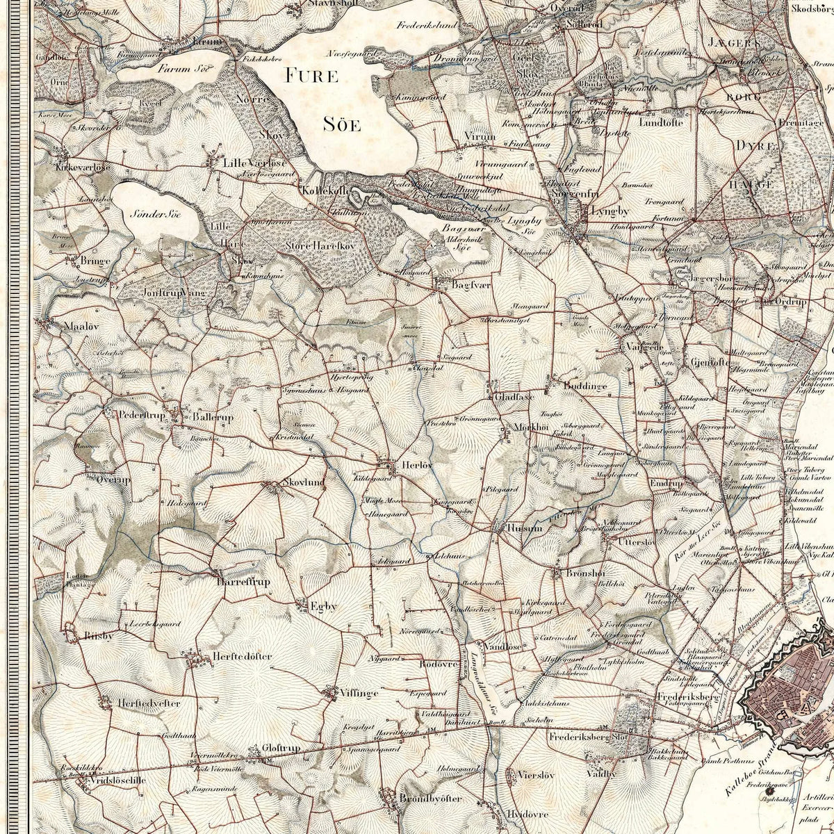 Kaart over Kjøbenhavns Omegn 1830 - Plakat – billede 4