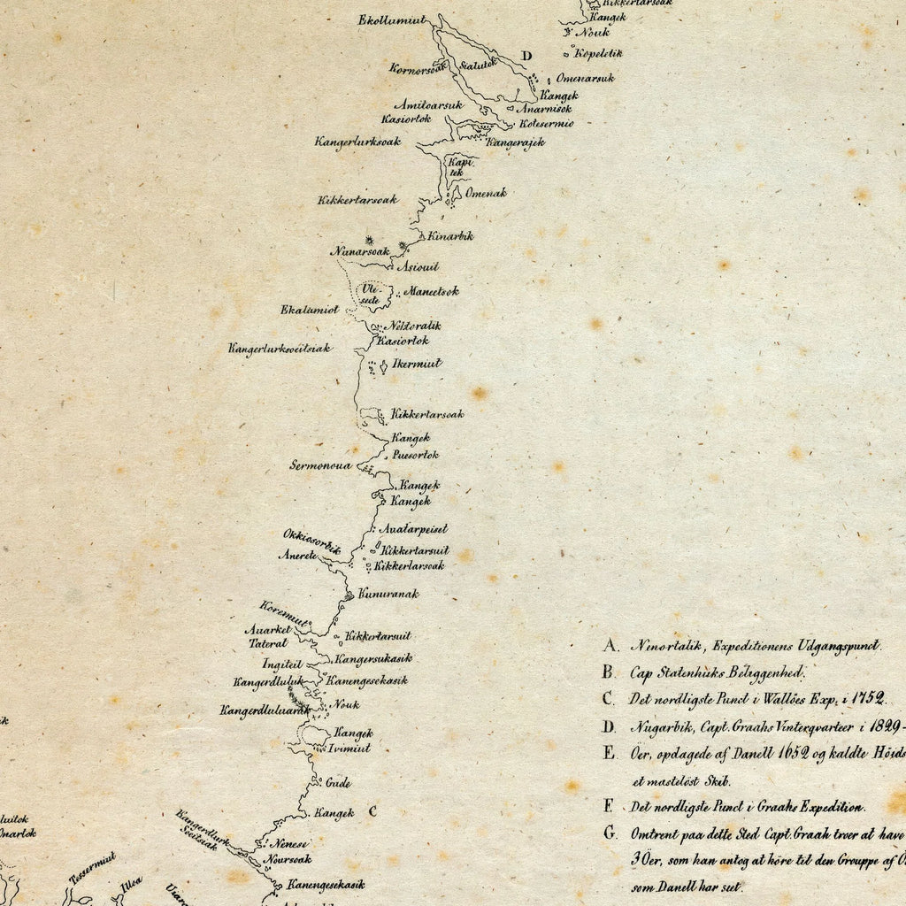 Ekspeditionskort 1830 - Capitaine Graahs rejse i Østgrønland – billede 4