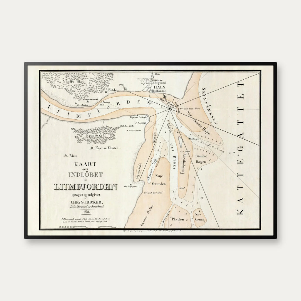 Indløbet til Limfjorden 1831 - Maritimt kort ved Hals – billede 1