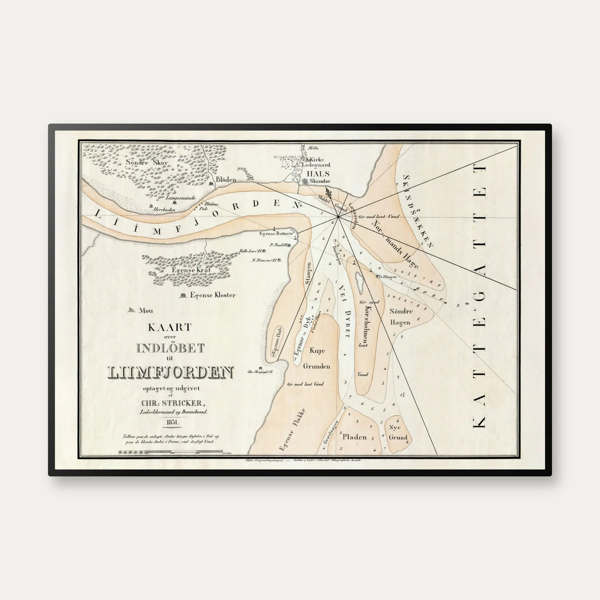Indløbet til Limfjorden 1831 - Maritimt kort ved Hals – billede 1
