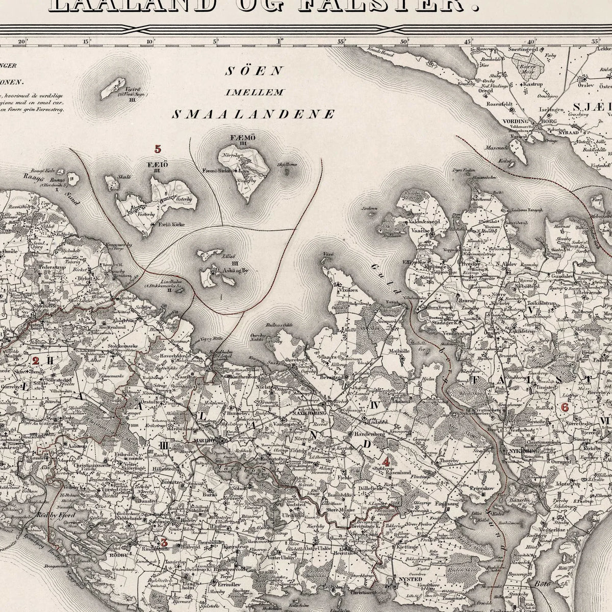 Laaland og Falster 1839 - Kort over Sydsjælland – billede 4