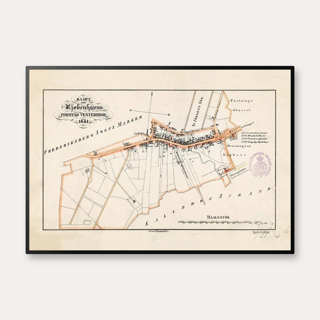 Vesterbro 1841 - Bykort - Plakat – billede 1