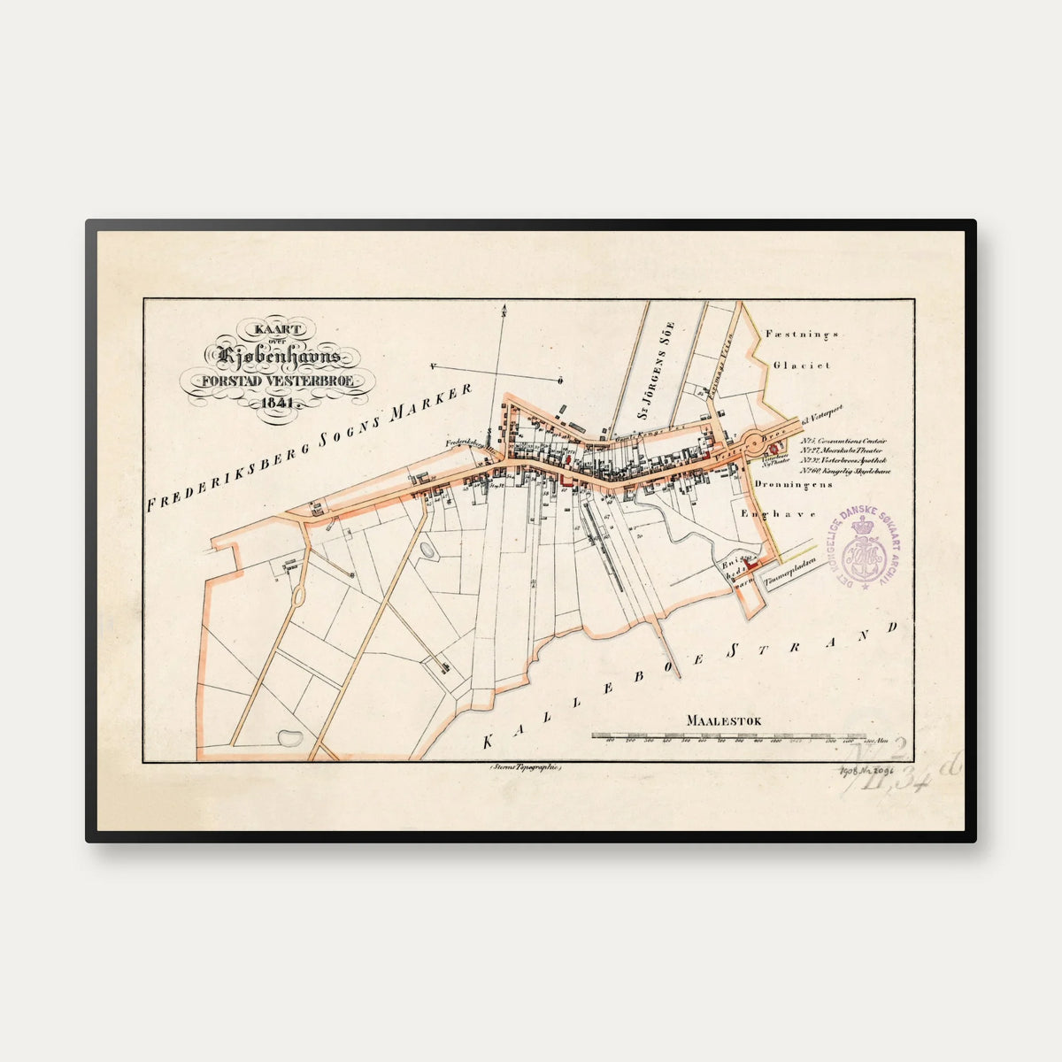 Vesterbro 1841 - Bykort - Plakat – billede 1
