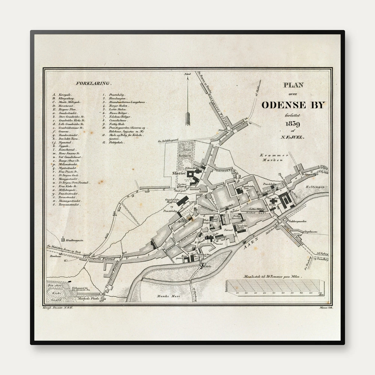 Odense By 1839 - Bykort – billede 1