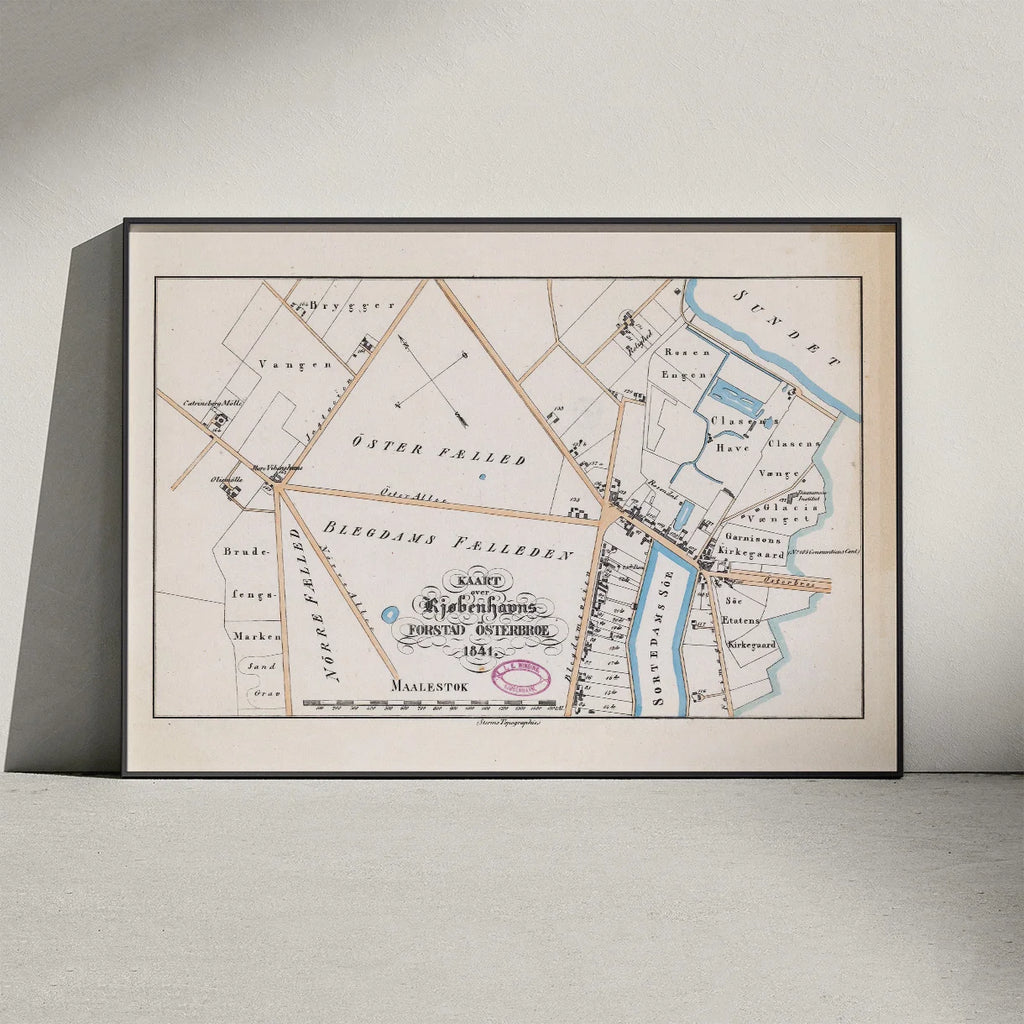 Østerbro 1841 - Forstads- og bykort – billede 3