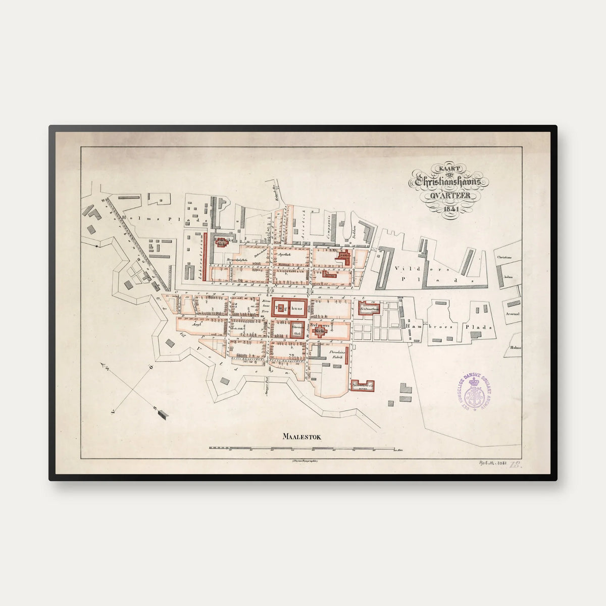 Christianshavn 1841 - Kvarterkort af København – billede 1