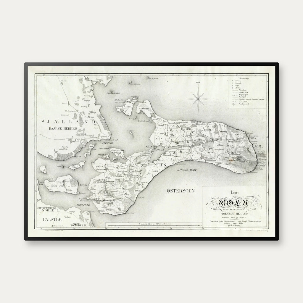Møn, Falster og Lolland 1824 - Kort – billede 1