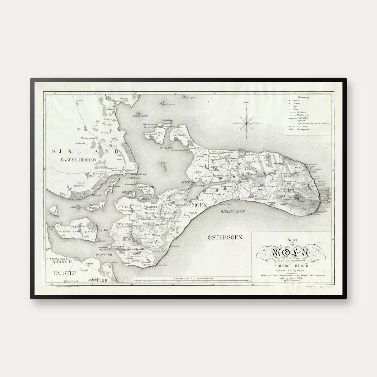 Møn, Falster og Lolland 1824 - Kort – billede 1