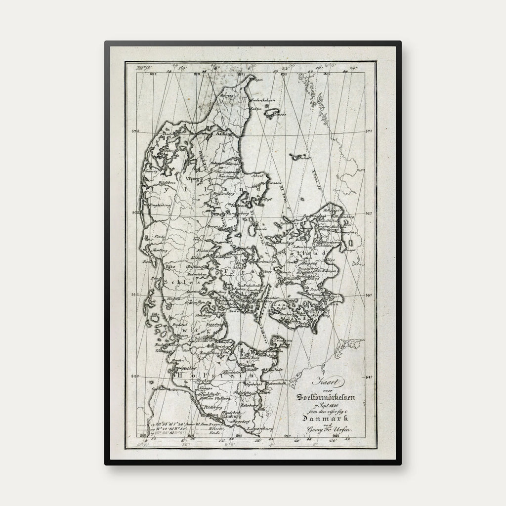 Solforklaringskort over Danmark 1820 - Plakat – billede 1