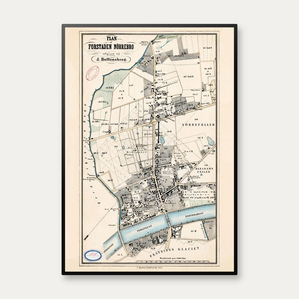 Plan over Nørrebro 1856 - Bykort – billede 1