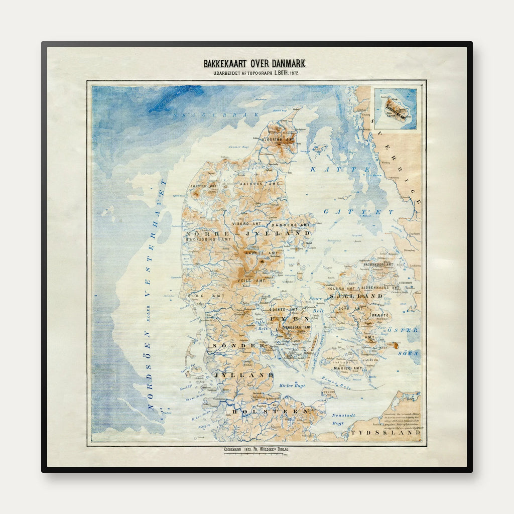 Bakkekort over Danmark 1872 - L. Both – billede 1