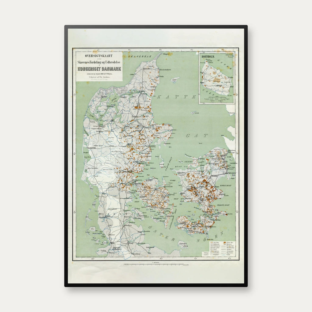 Skovkort over Danmark 1869 – billede 1