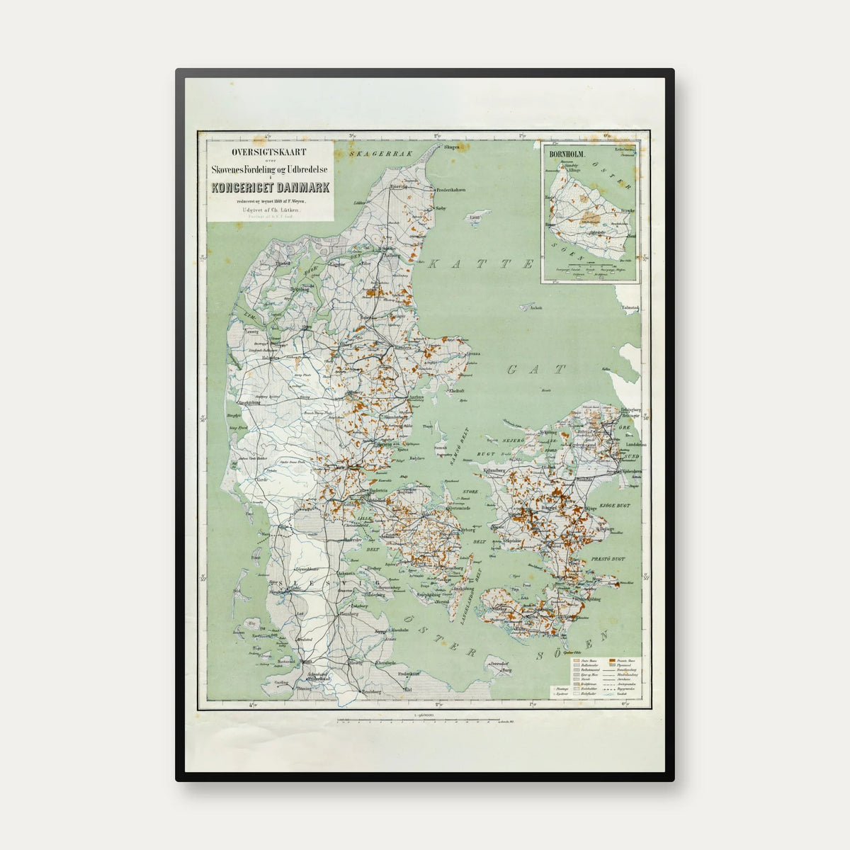 Skovkort over Danmark 1869 – billede 1