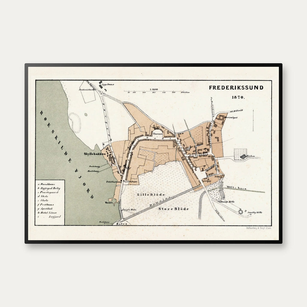 Frederikssund by 1870 - Trap bykort – billede 1